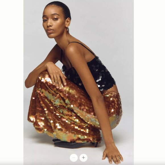 Anthropologie Maeve Iridescent Sequin Maxi Skirt - Picture 2 of 9